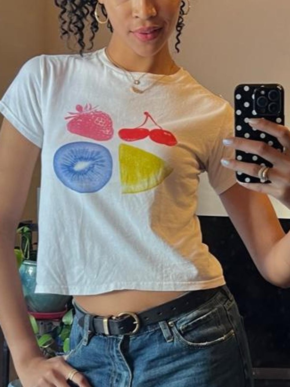 fruit print baby tee, 100% cotton